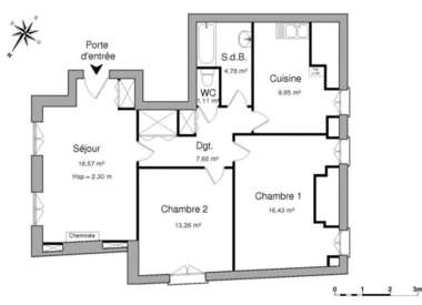 Appartement 3 Pièces 71 m²